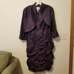 David's Bridal Dark Plum Formal Dress Shrug sz 16